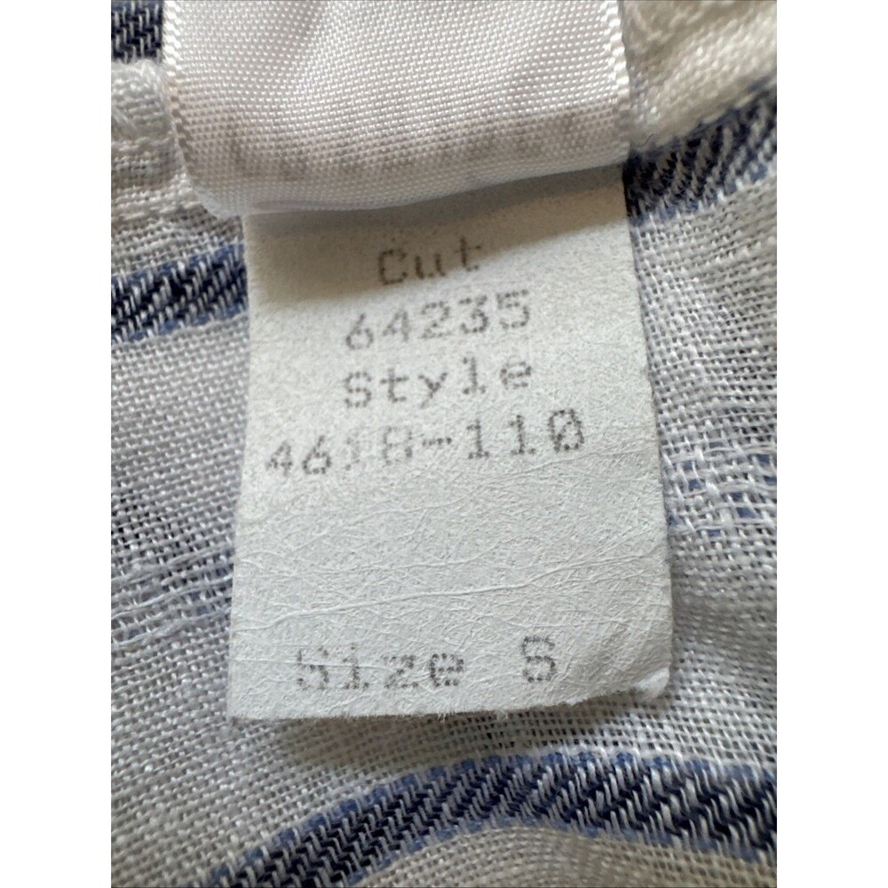 CP Shades Mara Linen Dress Size S Blue White Stripe Sleeveless Shirt Dress - Picture 9 of 12
